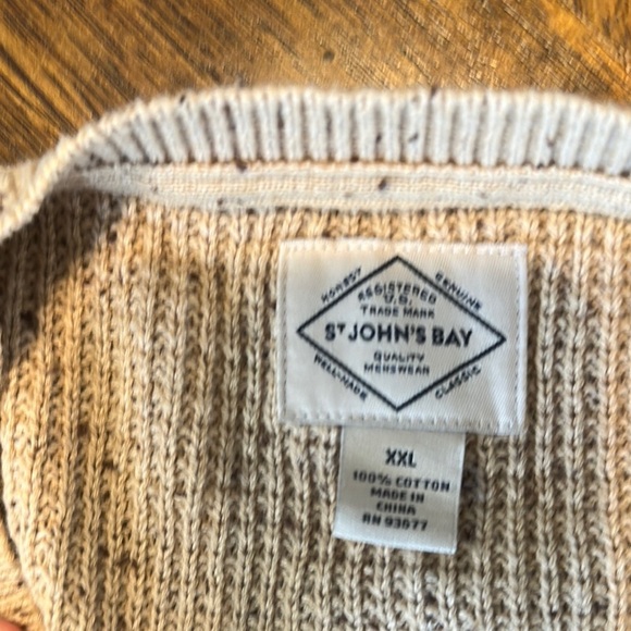 St. John's Bay Light Tan Textured cotton sweater size XXL EUC - Picture 6 of 7
